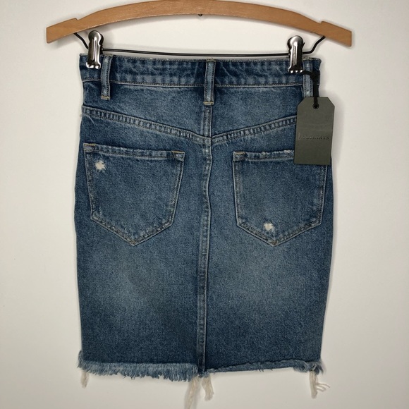 Allsaints KIM Denim Skirt Light Wash Jean Skirt 0 - Picture 6 of 8